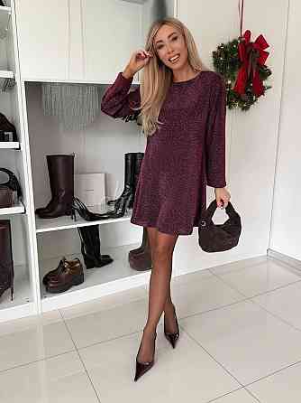 Жіноча вечірня романтична мініплаття з люрексу Марсала, 42/44 Одеса