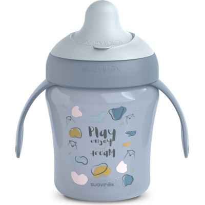 Поильник-непроливайка Suavinex Bear Family чашка с носиком, 200 мл +6 мес. голубая (402641) Винница - изображение 1