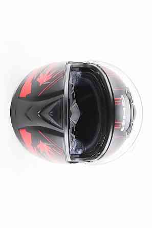 Шолом інтеграл, закритий (сертифікація DOT)+відкидні окуляри BLD-М61 S (55-56см), ЧОРНО-ЧЕРВОНИЙ (флуоресцентний) Київ