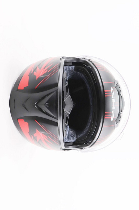 Шолом інтеграл, закритий (сертифікація DOT)+відкидні окуляри BLD-М61 S (55-56см), ЧОРНО-ЧЕРВОНИЙ (флуоресцентний) Київ - фото 6