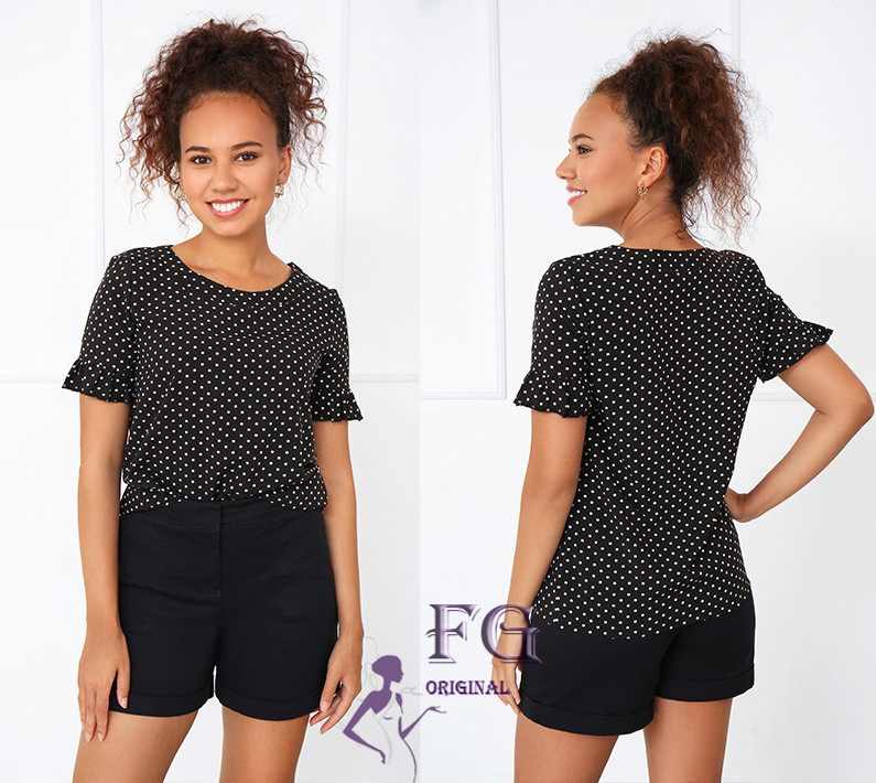 Жіноча блуза в горох "Ненсі" оптом | Распродаж моделі Київ - фото 3