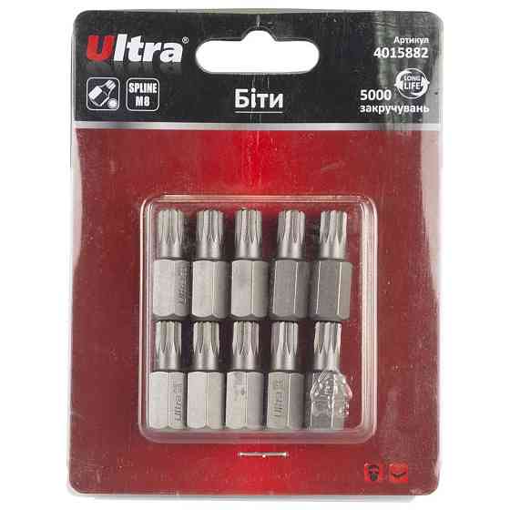 Биты Spline M8×30мм 10мм 10шт S2 (блистер) ULTRA (4015882) Киев