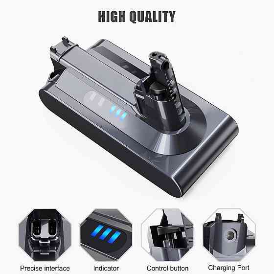 Акумулятор для пилососа EVARY V10 сірий 6000mAh 21V сумісний з Dyson V10 Animal Absolute Motorhead, змінний Li-ion, легкозамінний Київ