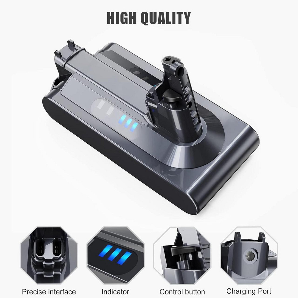 Акумулятор для пилососа EVARY V10 сірий 6000mAh 21V сумісний з Dyson V10 Animal Absolute Motorhead, змінний Li-ion, легкозамінний Київ - фото 3