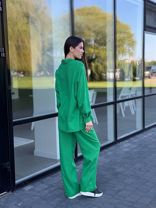 Костюм жіночий літній льон Зелений 42/44 Харків - фото 4