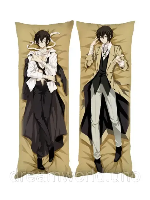 Подушка дакімакура Дадзай Осаму Великий із бродячих псів декоративна ростова подушка для обіймання двостороння Харків - фото 1