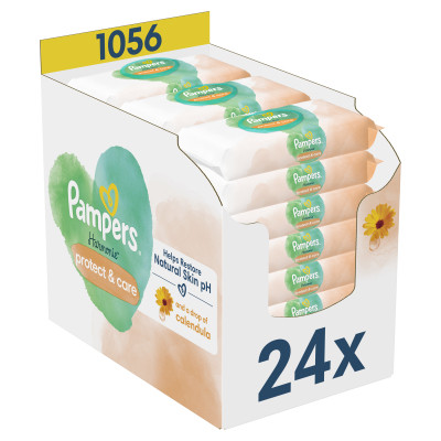 Дитячі вологі серветки Pampers Harmonie Protect&amp;Care з календулою 24 пачки х 44 шт (8700216250603) Вінниця - фото 1
