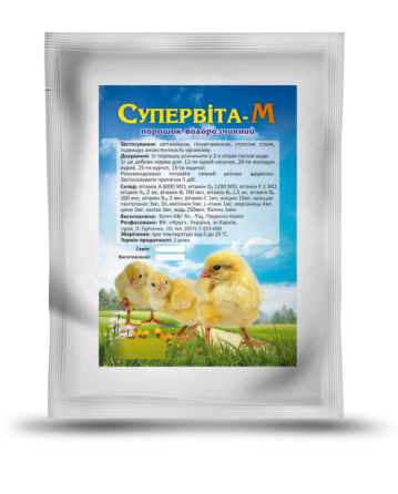 "Супервіта-М" - вітамінно-мінеральний комплекс для с\г птиці, банка 500 г (Круг) Вінниця