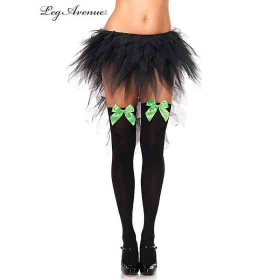 Черные чулки с зеленым бантом Leg Avenue Sex Aura Киев