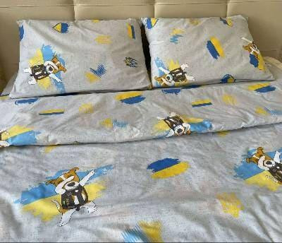 Ecotton Комплект постільної білизни Ecotton полуторний 150х215 см Пес Патрон бежевий Київ - фото 2