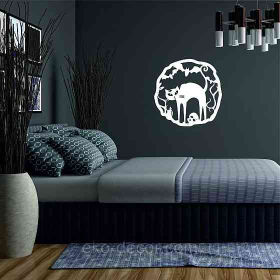 Декоративное настенное 3D Панно «Хэллоуин», Декор на стену с объемом 90*90 см, Белый Киев