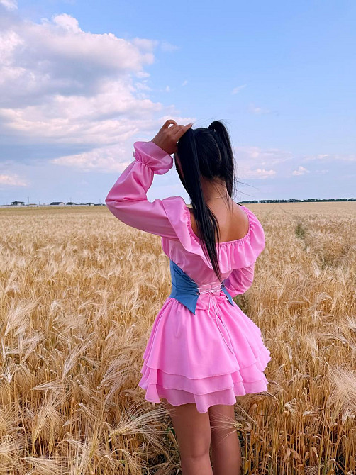 Женское нежное воздушное платье с корсетом крепшифон + джинс бенгалин 46/48, Барби Одесса - изображение 5