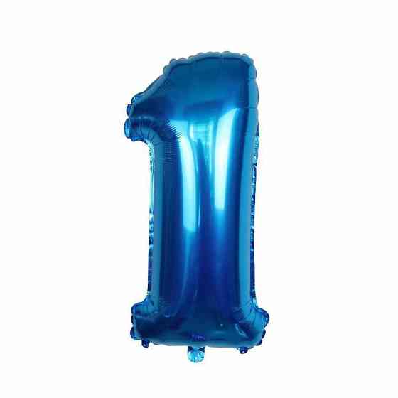 Кулька цифра 1 фольгована 32 дюйма блакитний Київ