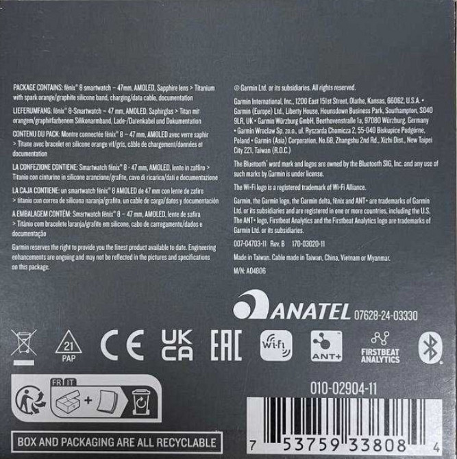 Смарт -Часы Спортивний годинник Garmin Fenix 8 47mm AMOLED Sapphire Titanium w. Київ - фото 2