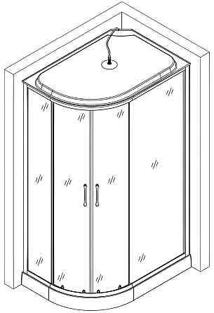 Душевой бокс ассиметричный правый REGA L120FFSR BRAVO (3уп.) (000029099) Киев