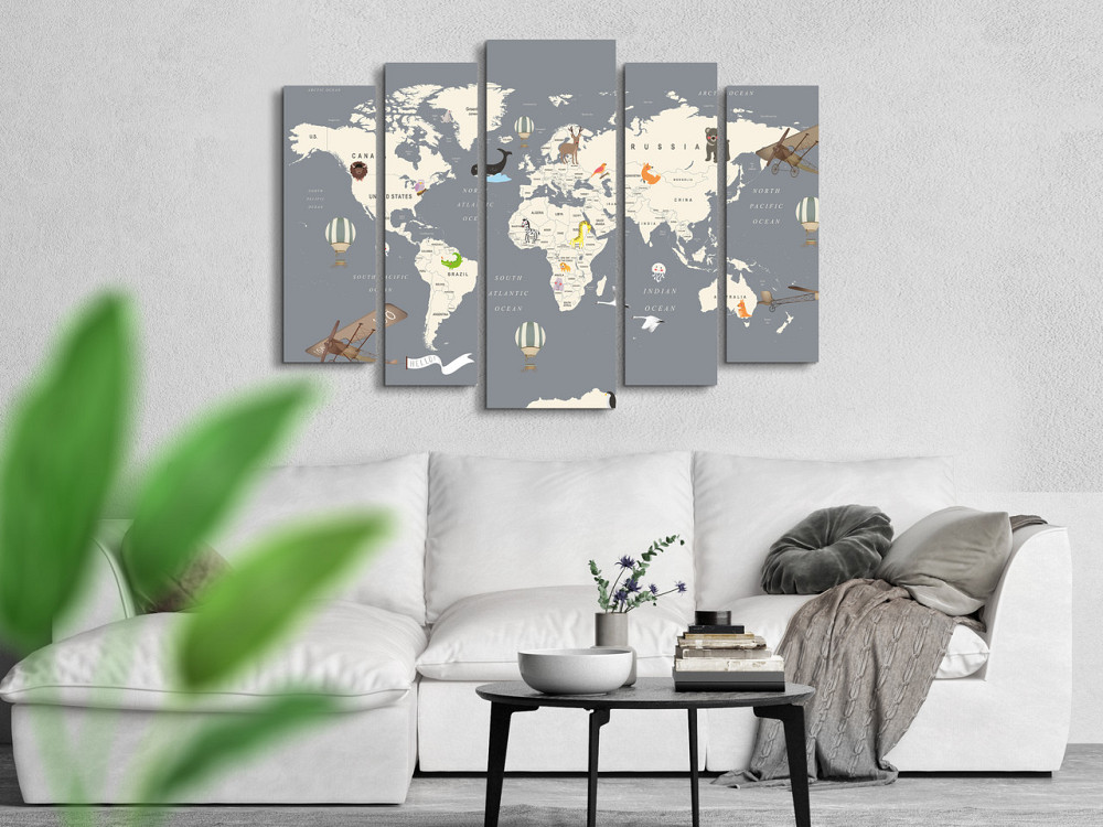 Модульна картина в дитячу Карта світу Art-433_5 ( 80х118см ) Перечин - фото 3