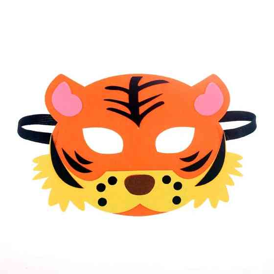 Детская маска из фетра Тигр для утренника one size разноцветный Киев