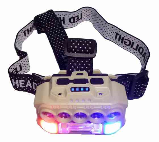 Ліхтар налобний BL HX-817 із сенсором 9070, чорно-білий Вінниця