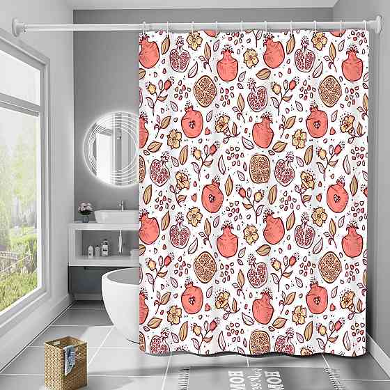 Шторка для ванны из полиэстера водонепроницаемая Bathlux 180x180 см с кольцами, занавеска для ванной комнаты Каменец-Подольский