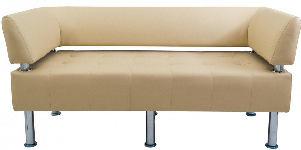 Диван Flay Office двойка со спинкой и подлокотниками 1550х650х750 Бежевый Киев - изображение 2