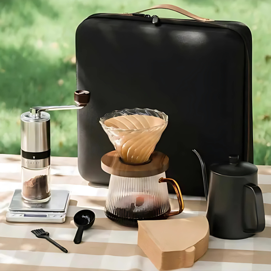 Набор для заваривания кофе из 9 предметов. Кофейный подарочній комплект,подарочный,дорожный с кейсом Каменец-Подольский