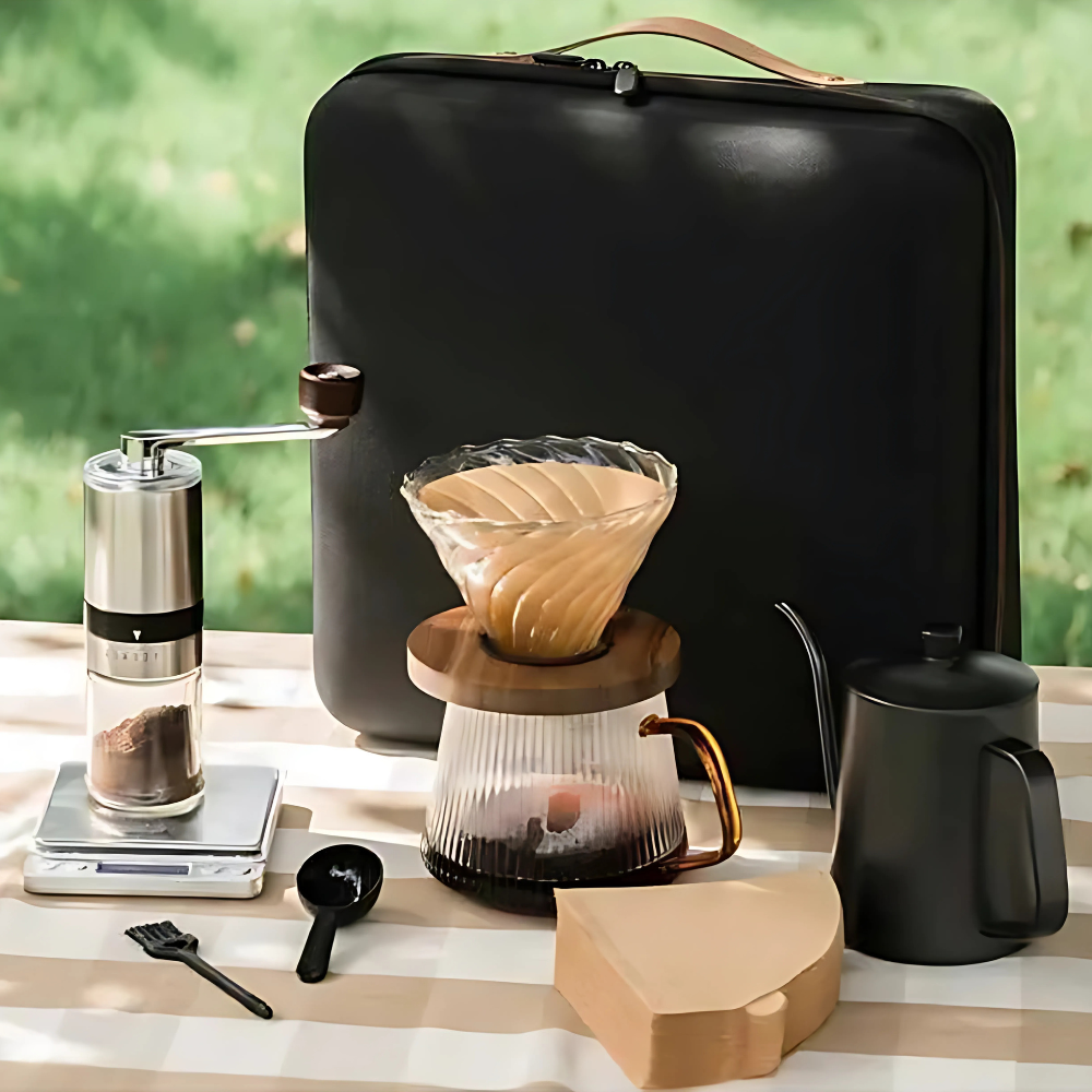 Набір для заварювання кави з 9 предметів. Кавовий подарунковий комплект, подарунковий, дорожній з кейсом Кам'янець-Подільський - фото 2