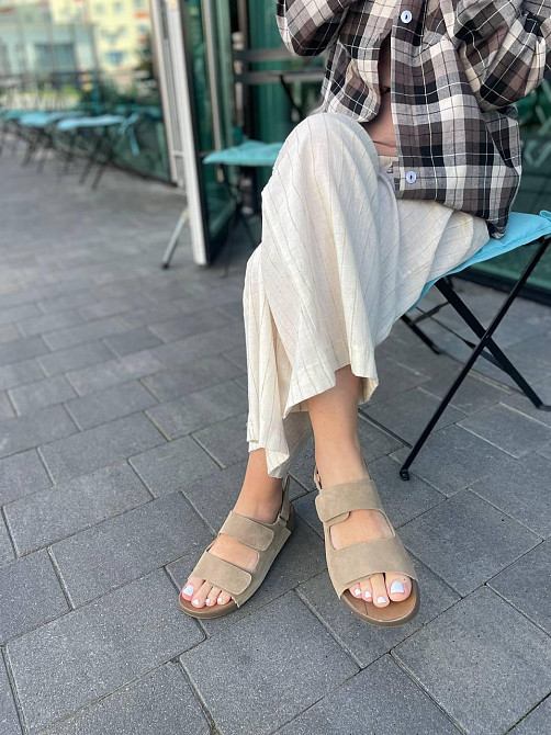 ALLSY Босоніжки жіночі бежеві з натуральної замші ALLSY R3268-15 літні відкриті/Бісоніжки на ли Коломия - фото 3