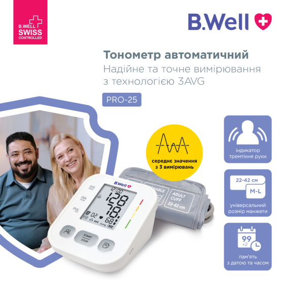 Автоматический тонометр B.Well PRO-25 Днепр
