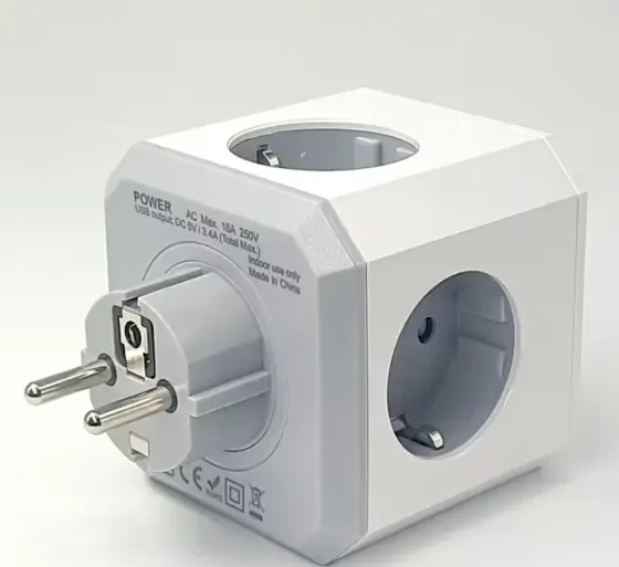 Мережевий розгалужувач перехідник-куб E-SMARTER HHT102DE — Travel Adapter з USB та Type-C Луцьк