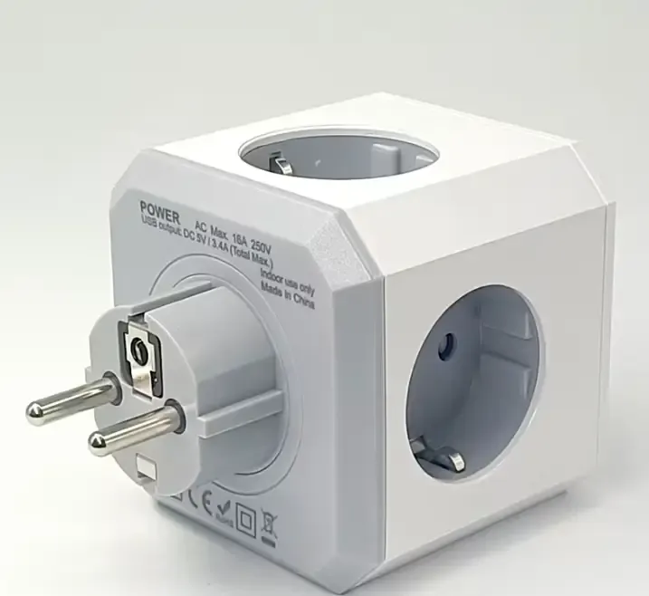 Мережевий розгалужувач перехідник-куб E-SMARTER HHT102DE — Travel Adapter з USB та Type-C Луцьк - фото 2