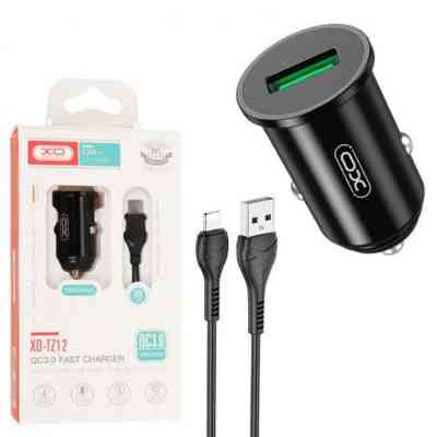 Зарядний пристрій XO USB QC3.0 18W + cable USB to Lightning black (TZ12-L-BK) Вінниця