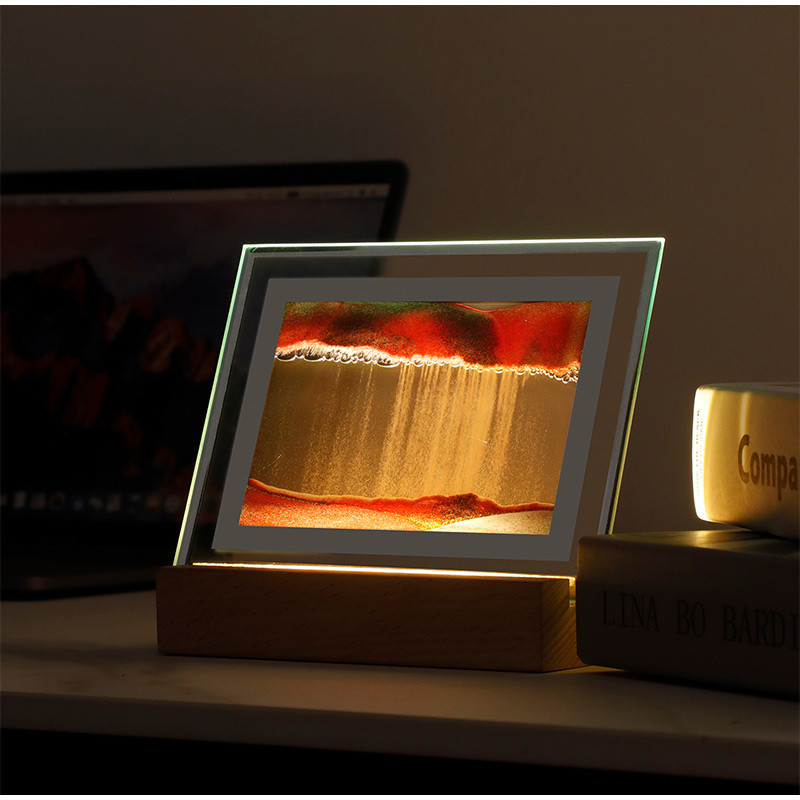 Песочная картина 22х21,5см, Рамка с кварцевым песком БОЛЬШАЯ, ночник, декор интерьера  ФИОЛЕТОВАЯ Кременчуг - изображение 4