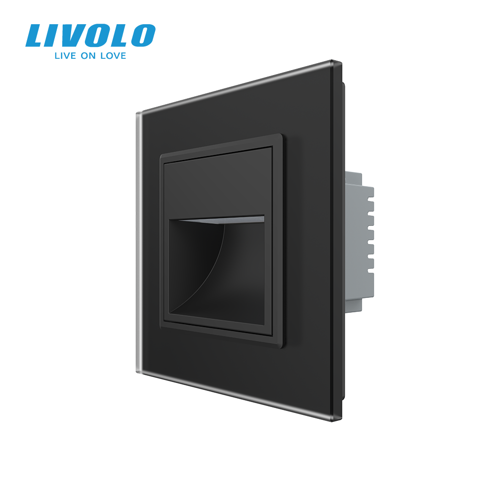 LIVOLO Світильник для сходів підлоги чорний, матове скло, 2700K, 230В, 0.35Вт LIVOLO Коломыя - изображение 1