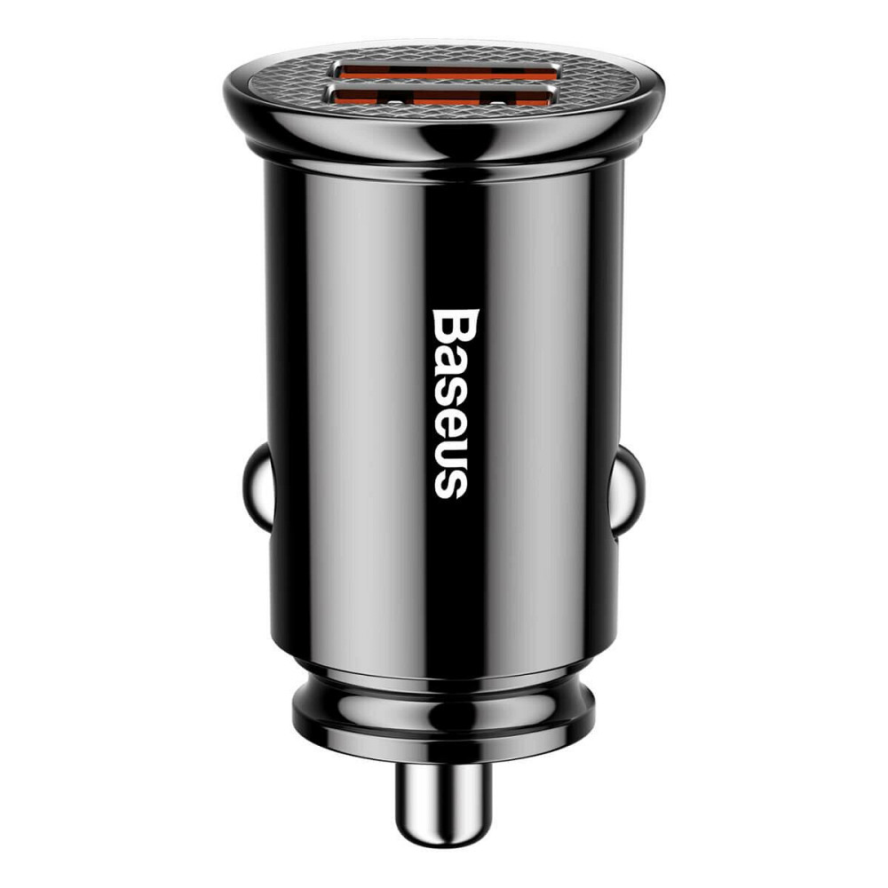 Автомобільний зарядний пристрій Baseus Circular Plastic А+А 30W Black Ковель - фото 1