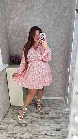 Женское стильное, романтичное, легкое платье из софта Белый, 54/56 Одесса