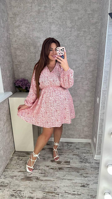 Женское стильное, романтичное, легкое платье из софта Белый, 54/56 Одесса - изображение 3