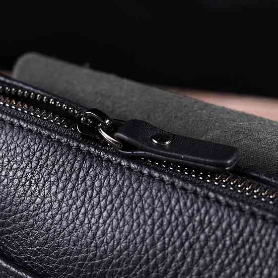 Красивый мужской клатч из натуральной комбинированной кожи CANPELLINI 21564 Черный Киев