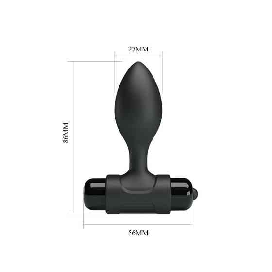 Анальна пробка - Pretty Love Vibra Butt Plug Black Sex Aura Київ