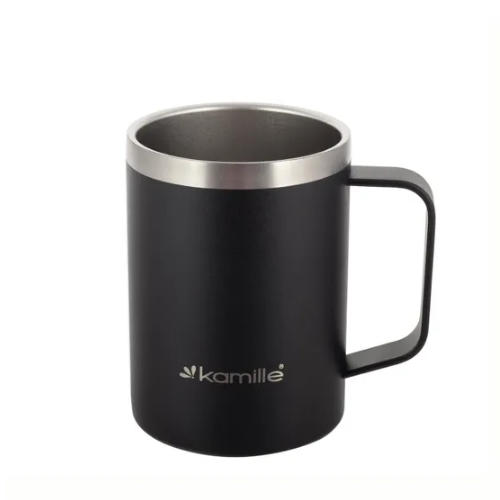 Термочашка 360мл з покриттям "soft-touch" нержавіюча сталь чорний KAMILLE 2159 Житомир - фото 6