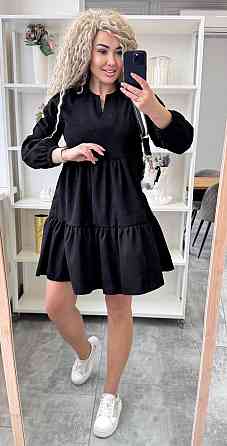 Жіноче базове повсякденне плаття мікровельвет Чорний, 46/48 Одеса