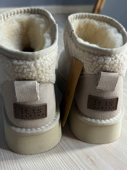 Уггі жіночі Itts 1707-3 з хутром тедді на платформі молочні, 39, 24,5 см Київ - фото 3