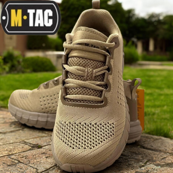Легкие летние тактические кроссовки M-TAC койотовые – армейские мужские военные кроссовки для ВСУ Львов