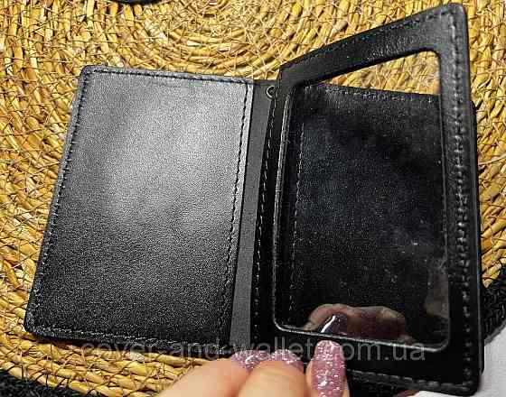 Кожаная обложка на удостоверение НАБУ (тиснение золотом) Киев