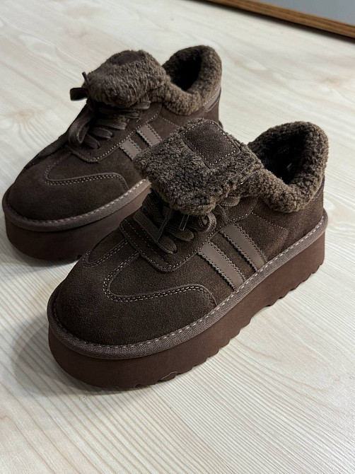 Ботинки женские Hengji 009-7 угги замшевые на меху коричневые, 38, 24 см Киев - изображение 12