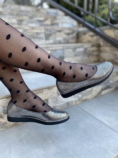 Injers Балетки жіночі INJERS срібні натуральна шкіра-сатин розмір 36-37 (1294) Коломыя - изображение 10