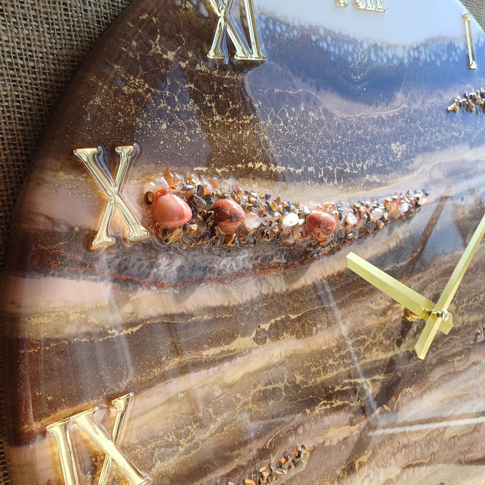 Годинник настінний 50 см з епоксидної смоли ручної роботи Дніпро - фото 5