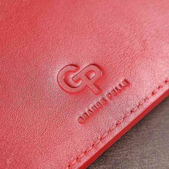 Шкіряне містке жіноче портмоне Червоний (GRANDE PELLE) Київ