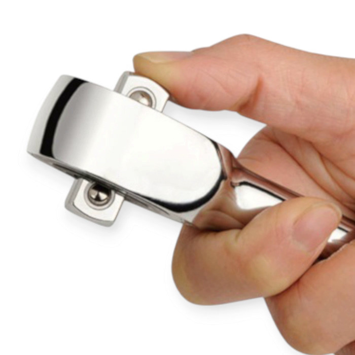 Трещатка з ручкою, що обертається 360° і переставним квадратом 3/8" 60 зуба 180мм CrV Мукачево - фото 1