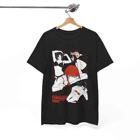 Футболка для хлопчика з аніме принтом Людина-бензопила оверсайз (зріст від 165 до 180) Чорний AnimeJ0104m Дніпро