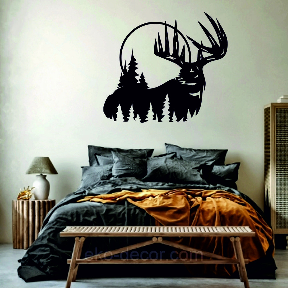 Декоративное настенное Панно «Олень» Декор на стену 90*80 см, Черный Киев - изображение 5